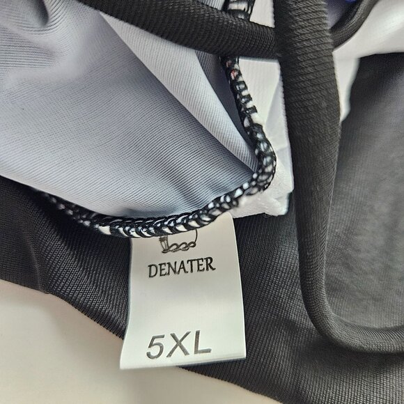 Womens Tankini Two Piece Swimsuit Plus Size 5XL Wave Pattern Comfortable Fit - Picture 9 of 10